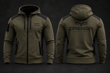 DRENGR Track Hoodie – Olive/Black