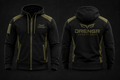 DRENGR Black Track Hoodie front and back