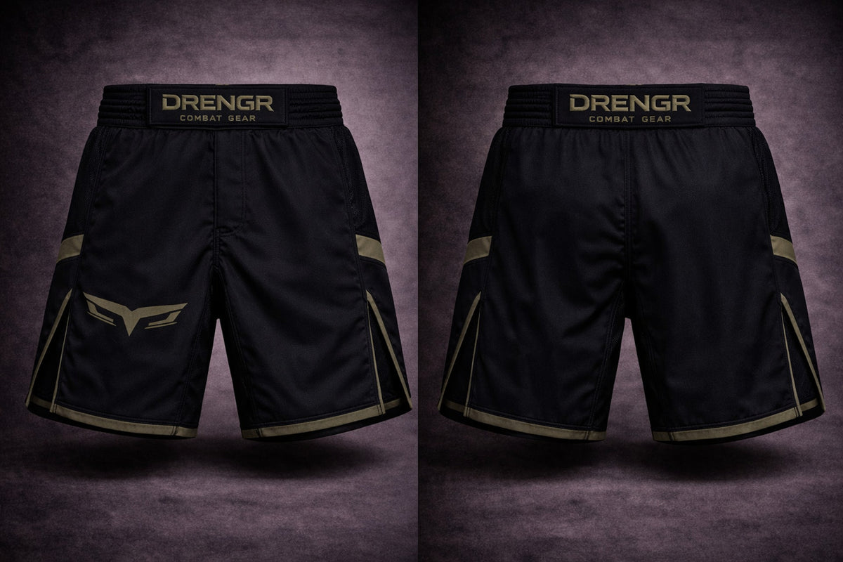 DRENGR Fight Shorts – Black/Olive