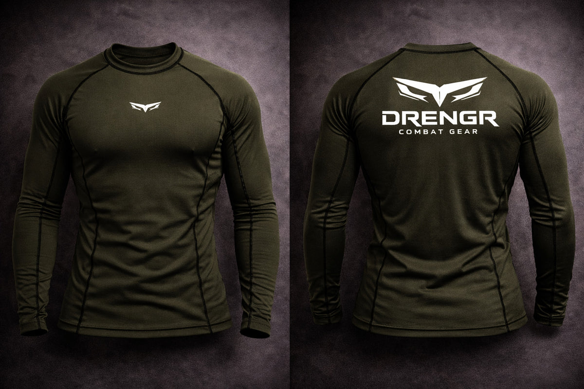 DRENGR Rashguard – Olive/White