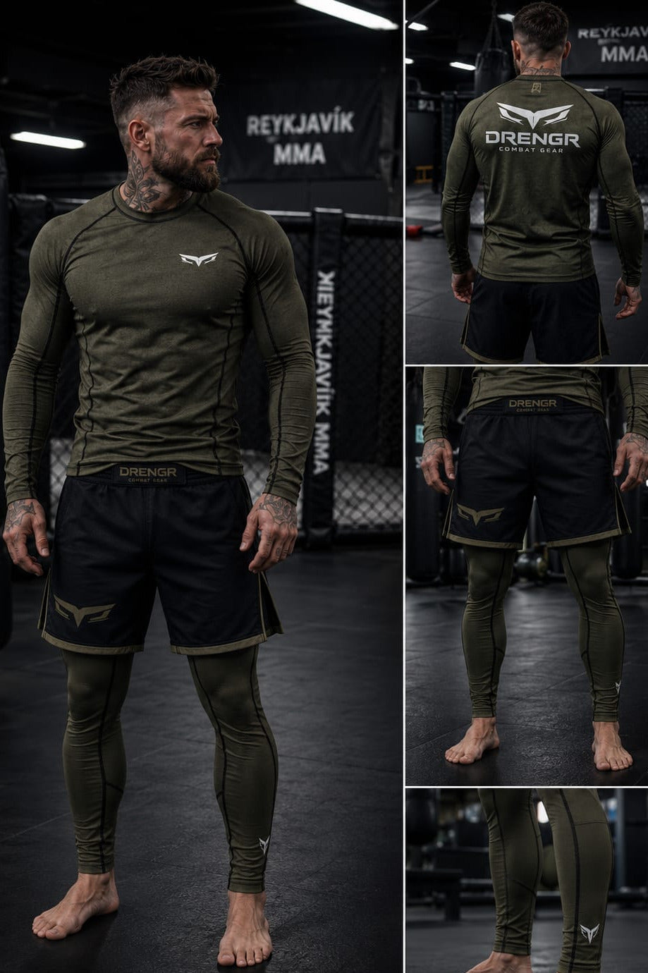 DRENGR Rashguard Set Olive Black