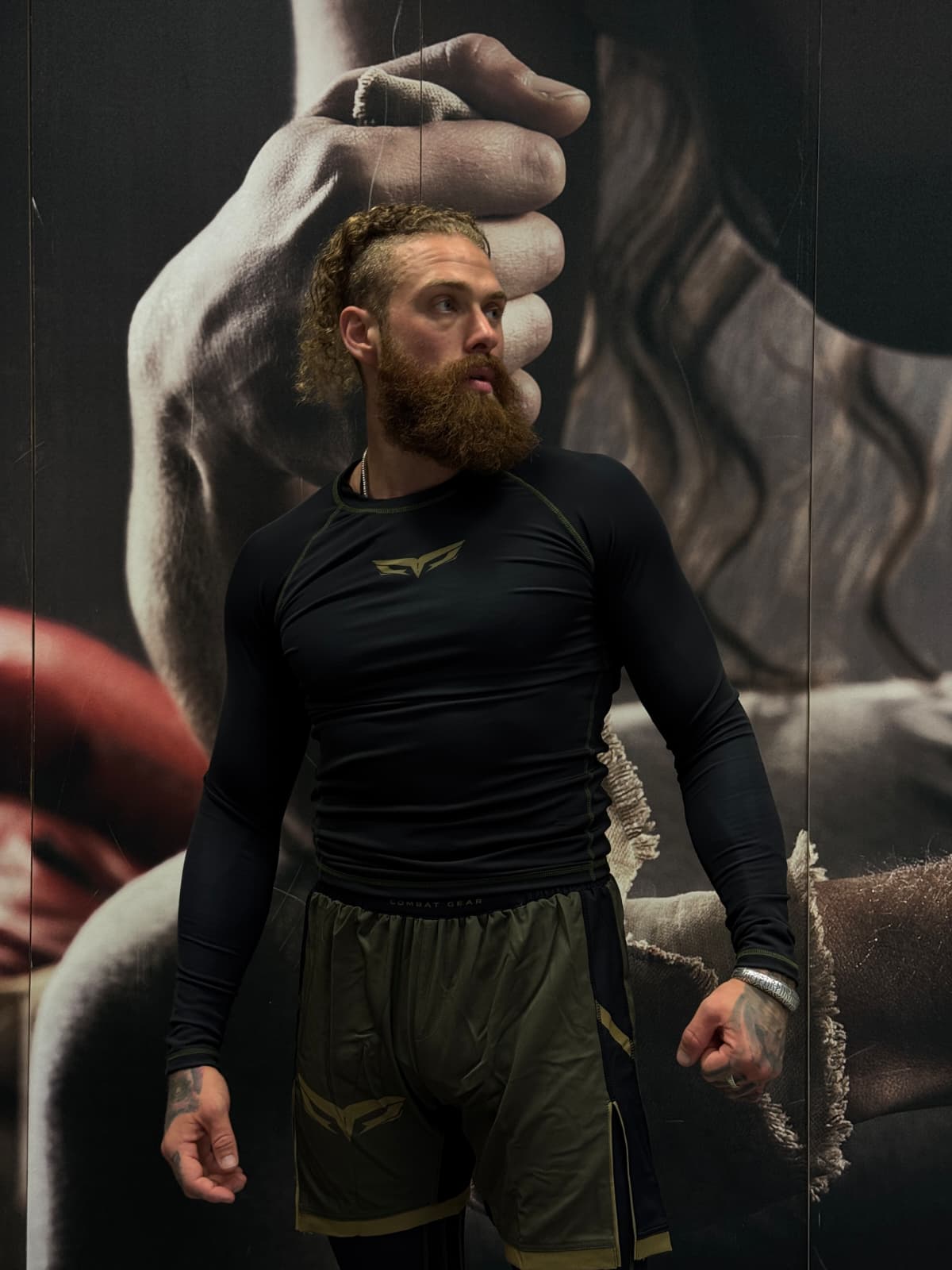 DRENGR Rashguard Set – Black/Olive (Rashguard, Boxing Pants, Compression Tights)